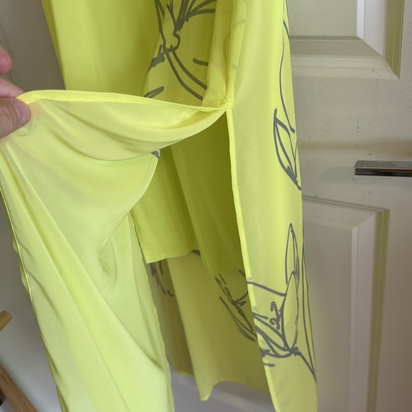 Vince Camuto Yellow High-Low Sundress Fluent Cluster Maxi Dress - Picture 10 of 11